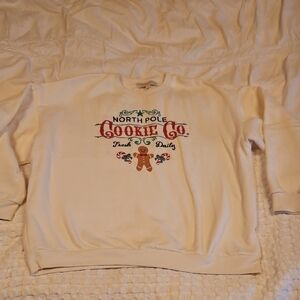 State of Mind Festive Cream Crewneck Sweater Lg